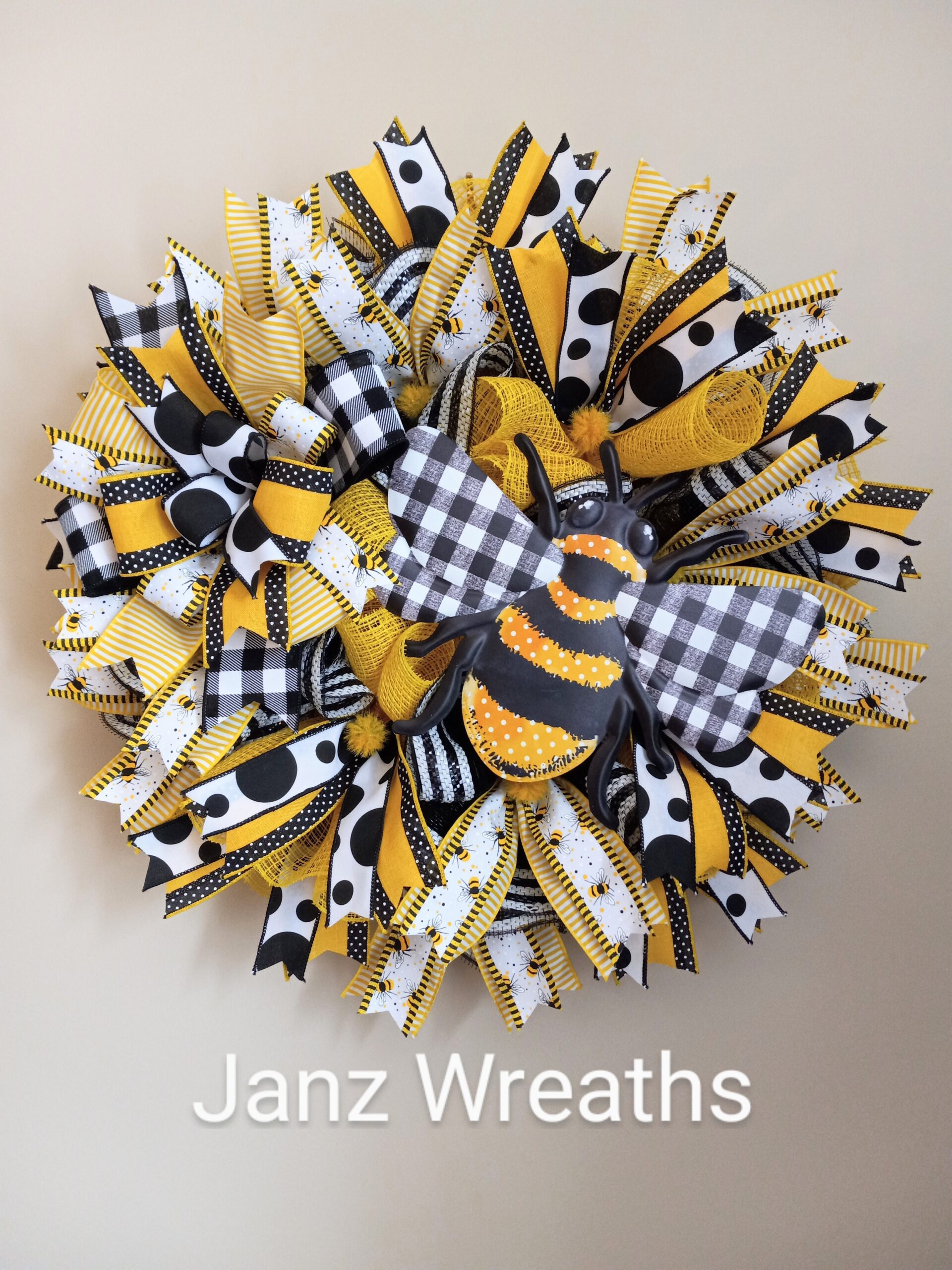 1.5 x 10yds Bumble Bee Ribbon (Copy of RG1624) – The Wreath Shop